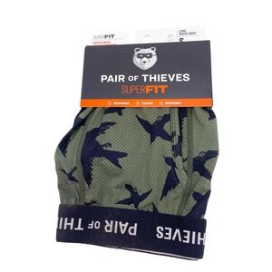 Pair of Thieves Men's Green Black Super Fit Long Boxer Brief Single Pair Size S